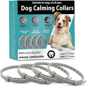 Calming Collars for Dogs-4 Packs,Contains Long Lasting pheromone,Separation/Stress/Anxiety Relief for Dogs,Calming Effect Lasts for 60 Days,25 Inches Adjustable,Universal for Small Medium Large Dog