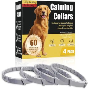 Calming Collar For Dogs,Dog Calming Collar,Pheromone Collar For Dogs,Relief Anxiety Stress Separation,Lasts 60 Days,25 Inches Size Flexible Adjustable,For All Small Medium And Large Dog Grey