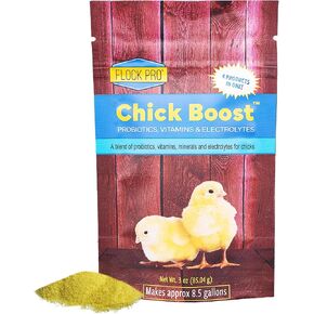 Flock PRO Chick Boost Probiotic - Probiotics, Vitamins, Minerals and Electrolytes for Chickens | Chicken Vitamins and Supplements for All Poultry - 3Oz