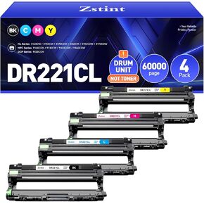 DR221CL Drum Unit (Not Toner)4-Pack Compatible for Brother DR-221CL Imaging Drum for MFC-9130CW HL-3170CDW MFC-9340CDW HL-3140CW 3150CW MFC-9330CDW 9140CDN DCP-9020CDN Printer Black Cyan Yellow Magent
