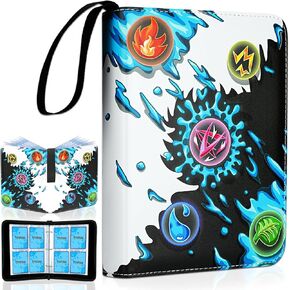 9-Pocket Card Binder for Cards, Trading Card Binder Holder Fits 900 Cards with 50 Removable Sleeves, Card Collection Binder Album Case Book for Boys Girls Toys Gift