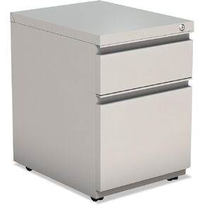 Alera ALE 2-Drawer Metal Pedestal Box File w/Full Length Pull, 14 7/8w x 19 1/8d, Light Gray