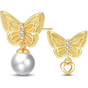 Cycuff 925 Sterling Silver Earrings Studs Colorful Cubic Zirconia Jewelry Stud Earrings for Women Teen Girls Set Earring Gifts for Her (Dreamcatcher K Gold Stud Earrings) in Kuwait