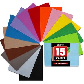 XSEINO 30PCS 8" x 12" 1.4 mm Thick Soft Felt Sheets,30 Assorted Multicolour Series Soft Felt Sheets for DIY Craft Sewing Squares Nonwoven Patchwork