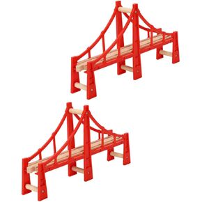 NUOBESTY 2Pcs Train Bridges Easy Connectors for Train Track Accessories Compatible with Trains Elevate Train for Expanding Track Collections