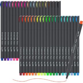 46 Pack Journal Planner Colored Als ، Lineon 40 Colors Fineliner Pens مع 6 Stencils ، مجموعة مثالية لمخطط المجلات