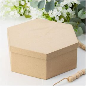 Pack of 6 Paper Mache Round Boxes - Blank Premade Papier Mache Round Shaped Cardboard Craft Boxes with Lids for Gifts, Candies and More (7" Dia x 3" h)