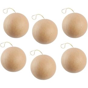 Factory Direct Craft Pack of 12 Paper Mache Ball Ornaments - Blank Papier Mache Round Sphere Ornaments DIY for Creating Christmas Ornament Decorations (Size- 3-1/2" Dia)