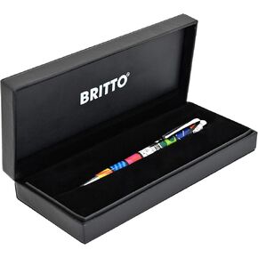 Britto Premium Rollerball Pen - Extra Fine Point with 0.5mm Premium-Grade Refillable Liquid Black Ink, Smooth Precision Writing & Quick Drying Pen for Journaling (Japanese, Colorful Landscape)