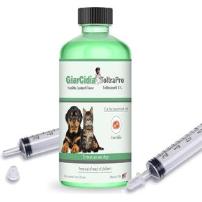 Toltrazuril 5.0% for Cats and Dogs - 120mls / 4oz- Vanilla Flavour - Giarcidia Toltra Pro