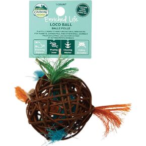 Oxbow Enriched Life Loco Ball, Rabbit Toys, Guinea Pig Toys, Enrichment for Bunny, Hamster, Rabbit, Chinchilla, Rat, Chinchilla Cage Accessories, Guinea Pig Accessories for Cage