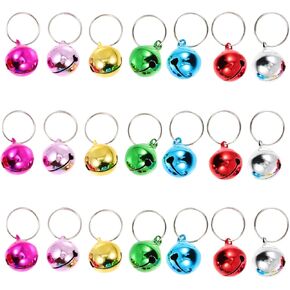 Cabilock 24Pcs Cat Bells Replaceable Decorative Pet Accessories for Festive Decor for Christmas Parties
