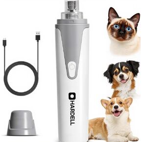 HARDELL Dog Nail Grinder, Super Quiet Dog Nail Trimmers with 2 LED Lights & 3 Grinding Ports, Safety Pet Nail Grinder for Small Dogs/Cats & Puppy