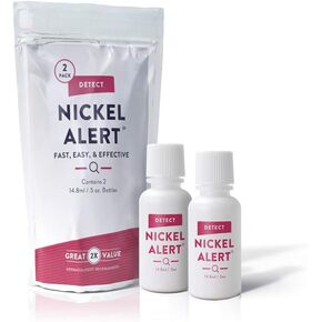 Nickel Alert - No Nickel - 2 Pack of Nickel Testing Solution for Jewelry, Watches, & Belts, Perform 400+ Tests on Any Metal Objects