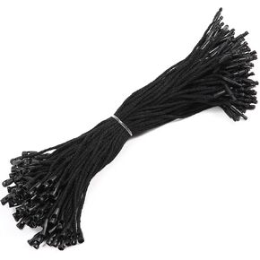 500 Pcs 7.7 Inch Black Thick Cotton Hang Tag String Fasteners Lock Tightly for Clothing, Shoes, Luggage Labels, Gift Tags, Price Tags & DIY Accessories