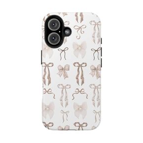 Soft Beige Coquette Phone Case, Bow Phone Case, Soft Girl Aesthetic