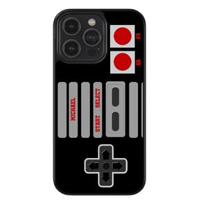 Retro Gaming Controller 80s 90s Personalized Black Rubber Phone Case Compatible with Apple iPhone 16 Pro Max Plus, 15 Pro Max Plus, 14 Pro Max Plus, 13 Pro Max Mini, 12 Pro Max, 11, X, 8 7 Plus