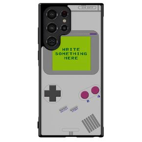 Console Retro Handheld Game Console 80s 90s حالة الهاتف الأسود المطاط الأسود متوافق مع Samsung Galaxy S25 S25+ S25 Ultra S24 S24+ S24 Ultra S24FE ، S23 Fe S23+ Ultra S22