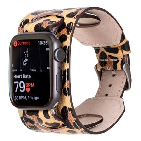 Cuff Watch Band Compatible with Apple 45mm for men & women, Handmade Genuine Leather, Compatible with iWatch Series 10 9 8 7 6 5 4 3 2 1 SE Ultra, Leather Wristband, Medium/Band-Russet