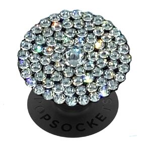 Bling Black Pop Up Phone Grip/Phone Stand crystallized using Clear World Famous Authentic Austrian Crystals