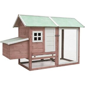 CHARMMA Rabbit Hutch Mocha and Green,Small Animal Habitats & Cages-170862
