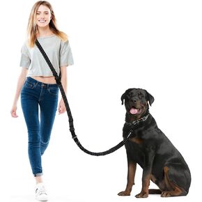 Philorn Hands Free Dog Leash, Crossbody Dog Leash, Multifunctional Waist Walking Belt with Car Safety Buckle for Large and Medium Dogs Jogging,Running,Training (Black, 25-120 lbs)