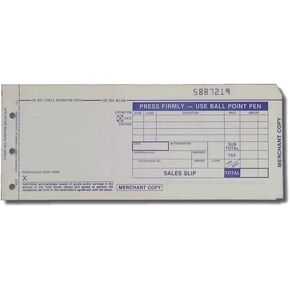 2-Part Long Credit Card Sales Slips (Pack of 100)