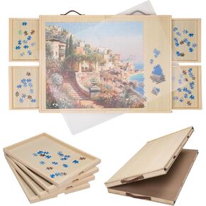 Gondola Foldable 1000 Pieces Puzzle Board with Drawers & Cover - 30" x 22" Jigsaw Puzzles Table, Lightweight & Wooden Portable Puzzle Boards, Jig Saw Tray, Puzzles Holder Organizer for Adults & Kids