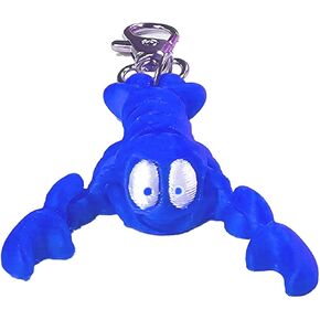 Lobster Collar Charm Zipper Pull Charm Yazzle Dazzle Blue and White Silk Handmade Handcrafted Ocean Sea Seafood