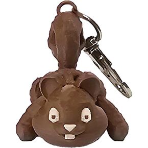 Squirrel Chipmunk Collar Charm Zipper Pull Charm Yazzle Dazzle Brown Beige Handmade Handcrafted Tree Nut Forest