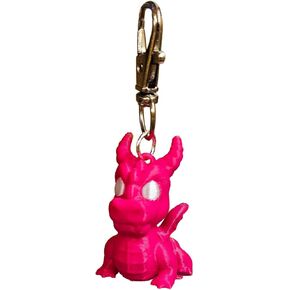 Dragon Collar Charm Zipper Pull Charm Yazzle Dazzle Strawberry and Silk White Handmade Handcrafted Castle Fire Scales