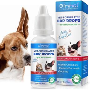 Dog Ear Infection Treatment, Yeast Infection Treatment for Dogs, Dog Ear Mite Treatment, Dogs Ear Drops Liquid, Ear Care for Dog Itchy Relief, Antiseptic Ear Cleaner for Dog Cat, 2.02fl.oz