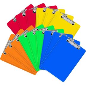 HERKKA 15 Pack Plastic Clipboards ، لون متنوع ، حجم حرف A4 ، 12.5 × 9 بوصة