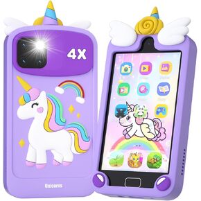 Kids Smart Phone for Girls, 4.0" Touchscreen Dual Camera Cell Phone, Toddler Preschool Learning Educational Toys Birthday Gifts for Age 3 4 5 6 Year Old, Music Player, Puzzle Games, 32GB(Pink)