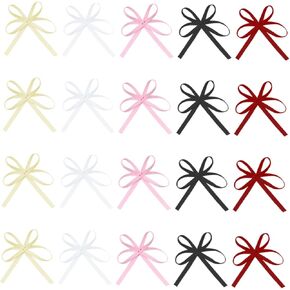 Homoyoyo 100pcs Ribbon Bowknot Ornaments Versatile Decorative Accessories for DIY Crafts Clothing and Present Wrapping Lightweight and Durable Material Random Colors Included Random Color