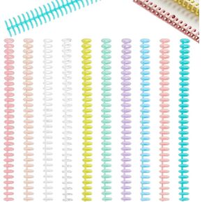 PH PandaHall 20 Pack Book Binding Wire 10 Colors Plastic Binding Comb Spines Double Ring Coil 30 Holes 1/2" Diameter Twin Spines Combs Spiral Ring Coil for Notebook, Book, Students and Coworkers