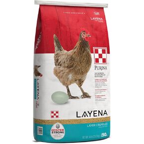 Purina, Layena Crumbles, Chicken Feed for Laying Hens, 50 lbs