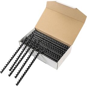 MYFULLY 21 Ring Plastic Binding Combs, 9/16 Inch Diameter, 120 Sheet Capacity, 100 Pack Black Comb Binding Spines– Perfect for Office & School Letter Size Document Binding