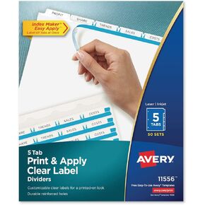 AVERY AVE11556 - Print and Apply Index Maker Clear Label Dividers