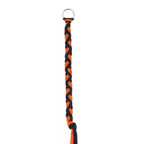 10" Black and Bright Orange Braided Air Horn Pull Cord, Custom Paracord Lanyard, Gifts for Truckers (More Black Mix)