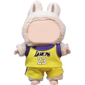 Outfit for 17cm Doll, 2-Piece Top & Pants Set, Yellow & Purple Sporty Style for Fashion Dolls ,17cm Doll Clothes (No Doll) (Yellow)