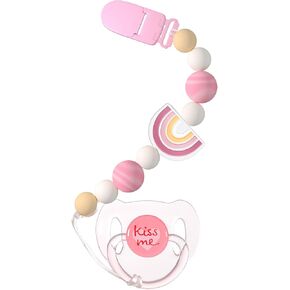 Aori Pacifier Clips for Rebron Baby Dolls - Silicone Paci Holders With Magnetic Pacifier - Pink