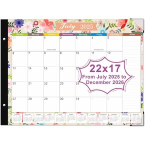 Desk Calendar 2025-2026 - 18 Months Large Desk Calendar From Jul 2025 to Dec 2026, 22" x 17" Desk Pad Calendar, Office Supplies Perfect for Organizing and Planning In Office, School or Home