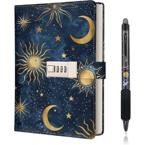 Diary with Lock for Boys Girls Ages 8-12, A5 Password Locked Journal Notebook with Pen Birthday Gifts for Teen Boys 8 10 12 14 16 Year Old, Secret Journal Travel Diary Back to School Christmas Gifts