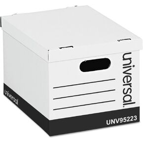 Universal Economy Storage Box, Lift-Off Lid, Letter/Legal, White, Case of 12 (95223)