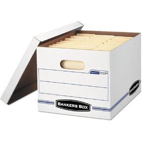 Bankers Box Products - Bankers Box - Stor/File Storage Box, Letter/Legal, Lift-Off Lid, White, 6/Pack - Sold As 1 Pack - Light-duty stacking strength for storage with or without shelving. - Double-bot