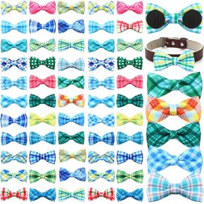 Silkfly 60 PCS COD DOG COD TIES BOLK DOG BOWTIE HOLIDAINGONISES PUPPY أقواس سحر طوق قابلة للفصل للمتوسطة الصغيرة المتوسطة الكبيرة للقطط اللوازم الأليفة (نمط الصيف)