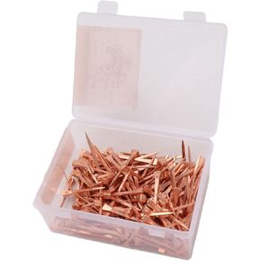Topyond 250 Pcs Copper Plated Horseshoe Nails for Equestrian Riding Equipment and Farrier Supplies, Hoof Nail Clincher, Horse Shoe Nails, Copper Horseshoe Nails for Horse Hoof Support (47.5mm E4)