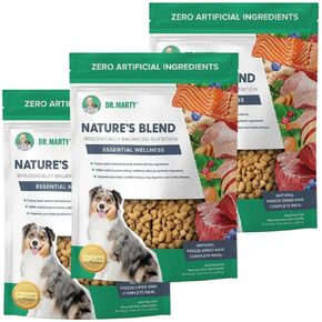 Dr Marty's Essential Wellness Dog Food – Premium Freeze-Dried Raw Dog Food, 16 oz (3 Pack) – Vet-Formulated Whole Food Nutrition for All Breeds & Ages