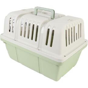 Isolation Plastic Grid Kennels Pet Carrier Rolling Plastic Airline Approved Wire Door Travel Dog Crate,Dog Cage for Small Animals (Black)